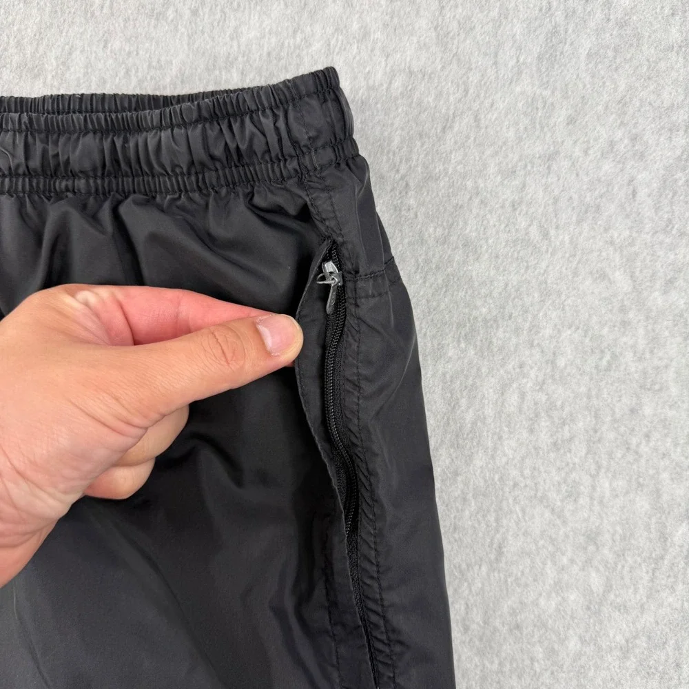Vintage Nike Track Pants Mens Medium Black‎ Lined Windbreaker Ankle Zip Joggers